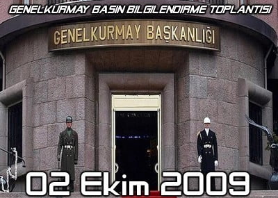 Genelkurmay Basın Bilgilendirme Toplantısı 02 Ekim 2009
