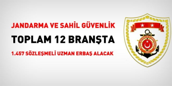 Jandarma ve Sahil Güvenlik Komutanlığı 1.457 sözleşmeli uzman erbaş alımı