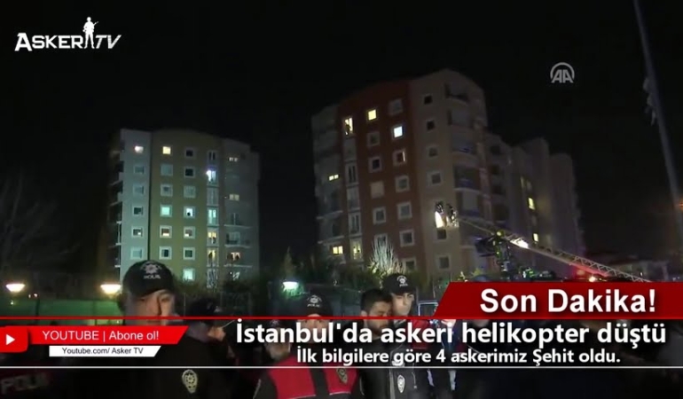 İstanbul’da askeri helikopter düştü!