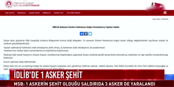 Esad rejiminden TSK noktasına saldırı! 1 Asker Şehit…