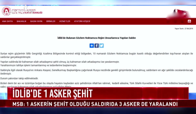Esad rejiminden TSK noktasına saldırı! 1 Asker Şehit…