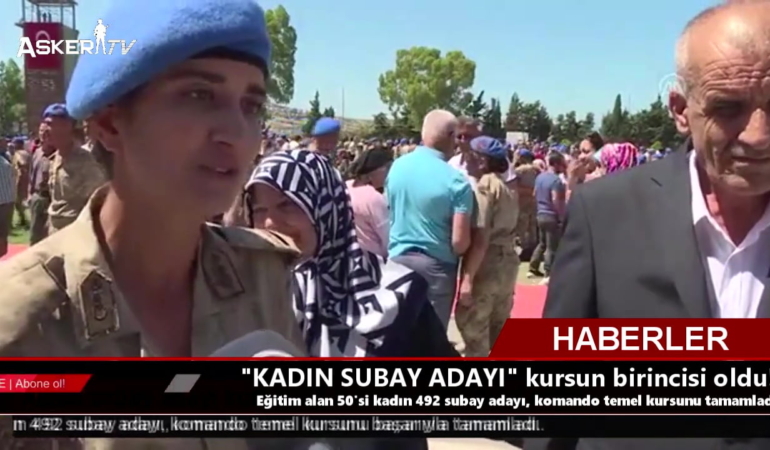 Kadın Subay adayı komando kursunun birincisi oldu